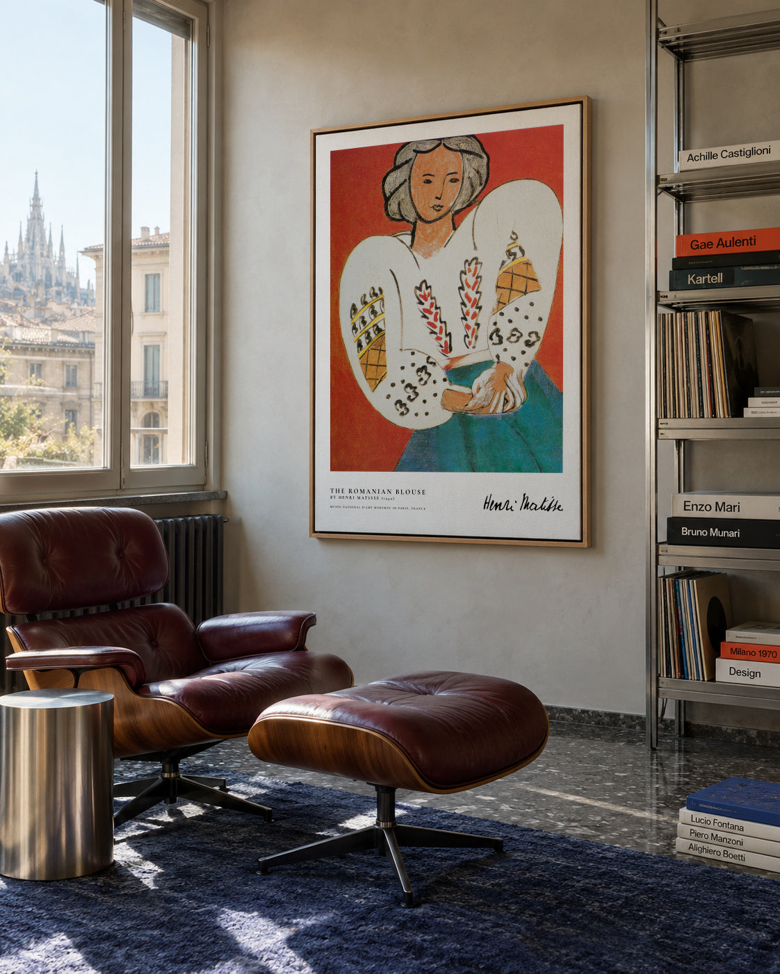 The Romanian Blouse by Henri Matisse - Framed canvas in an interior