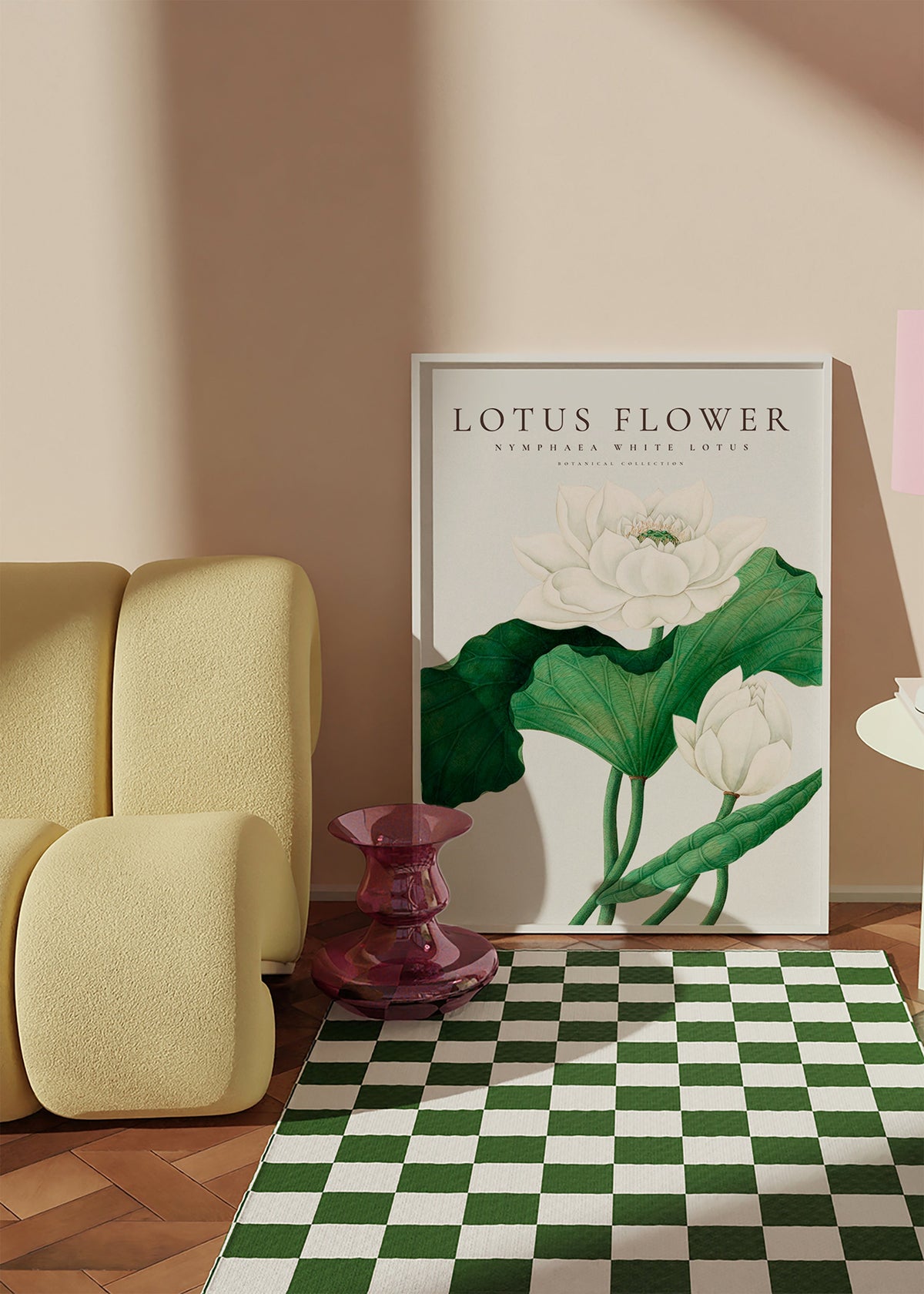 Botanischer Druck Weißer Lotus Studie
