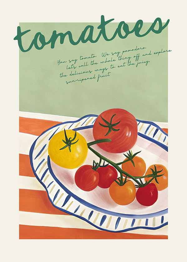 Küchenkunst mit illustrativen Tomaten