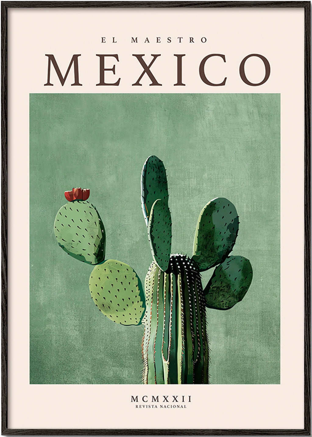 Botanischer Druck Mexiko Kaktus