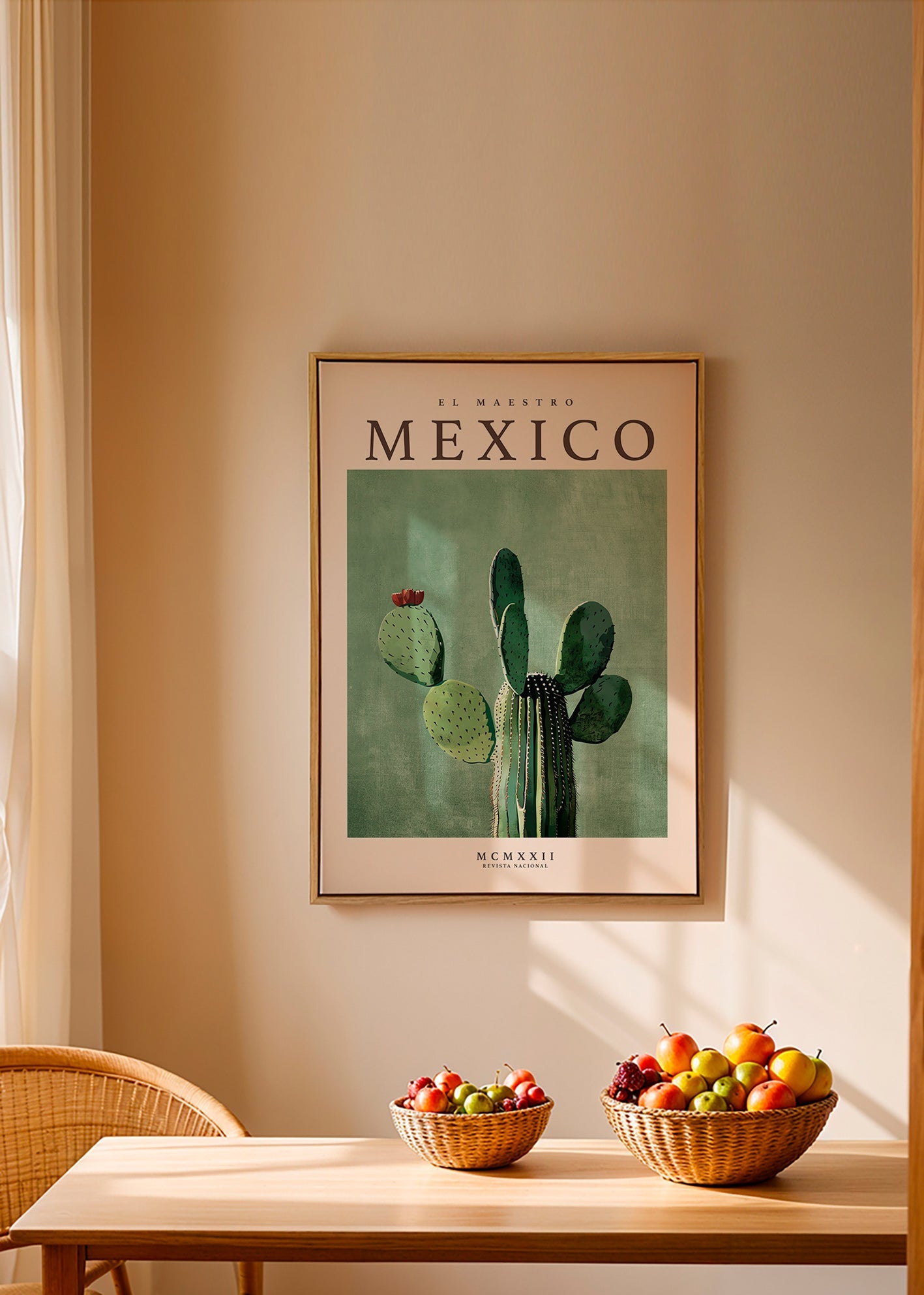 Botanischer Druck Mexiko Kaktus