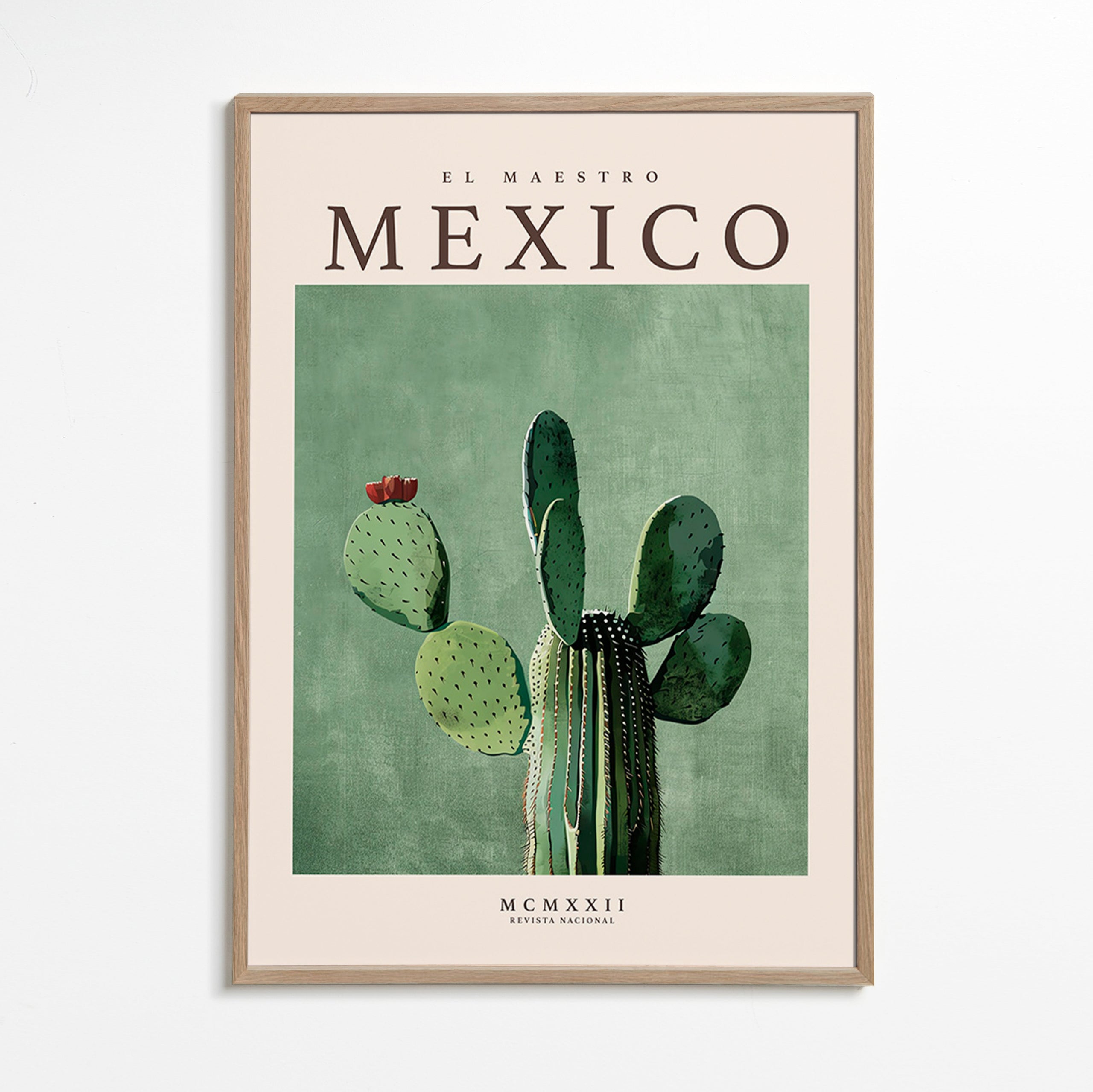 Botanischer Druck Mexiko Kaktus