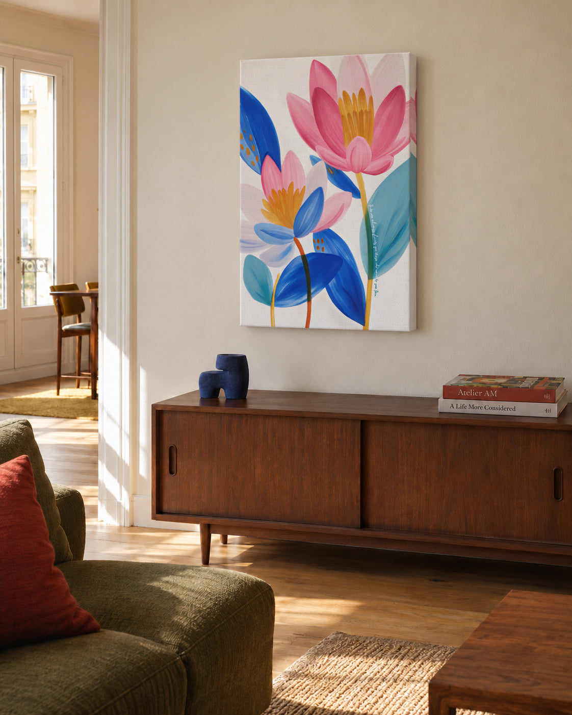 There are always flowers for those who want to see them - Unframed canvas in an interior