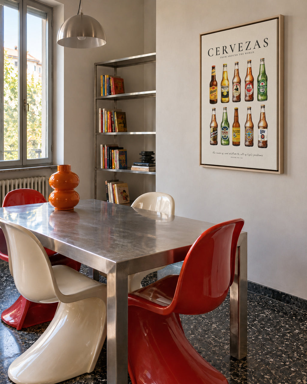 Cervezas (Beers) - Framed canvas in an interior