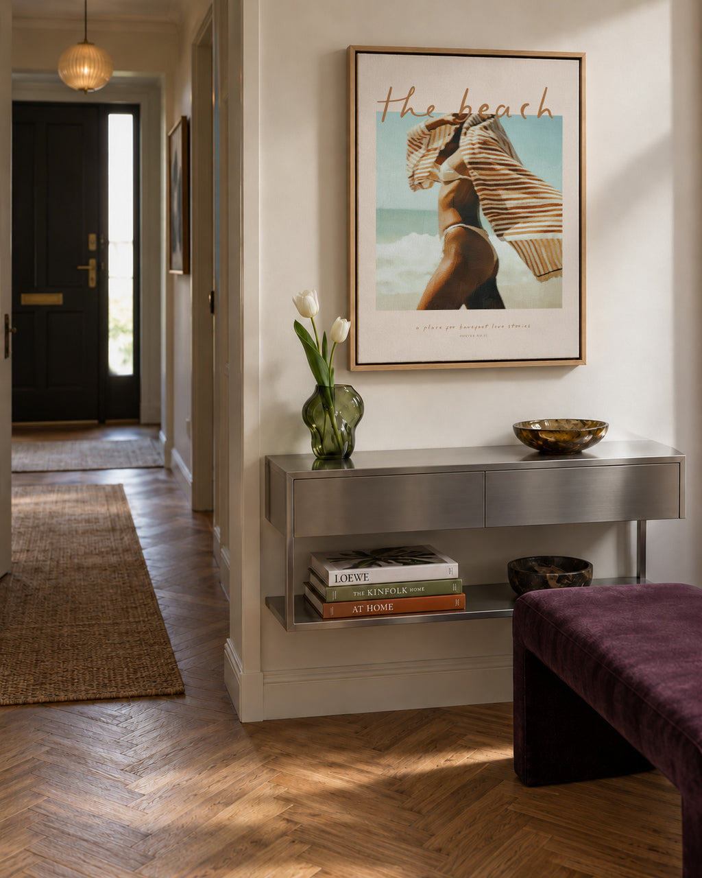 The Beach - Framed canvas in an interior