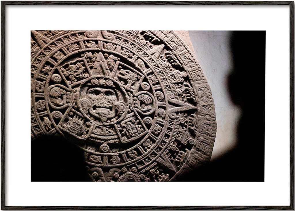 Fotografie des aztekischen Kalenders in Relief