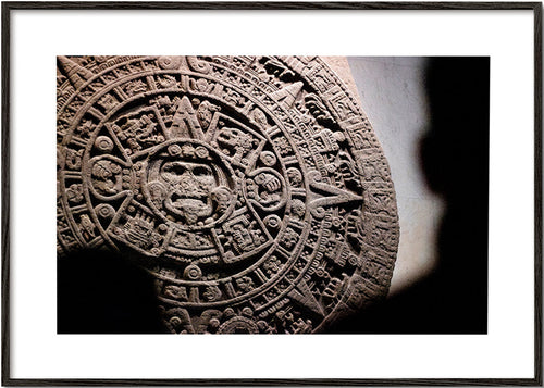 Fotografie des aztekischen Kalenders in Relief