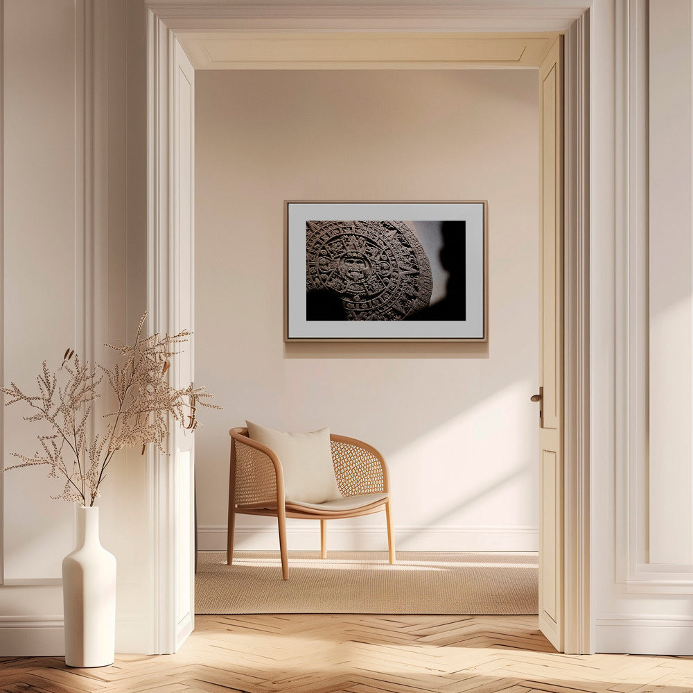 Fotografie des aztekischen Kalenders in Relief