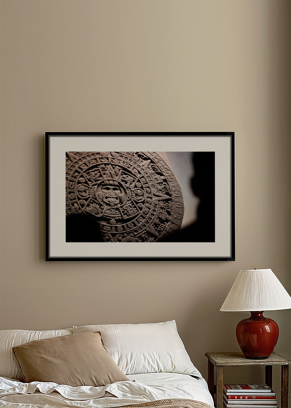 Fotografie des aztekischen Kalenders in Relief