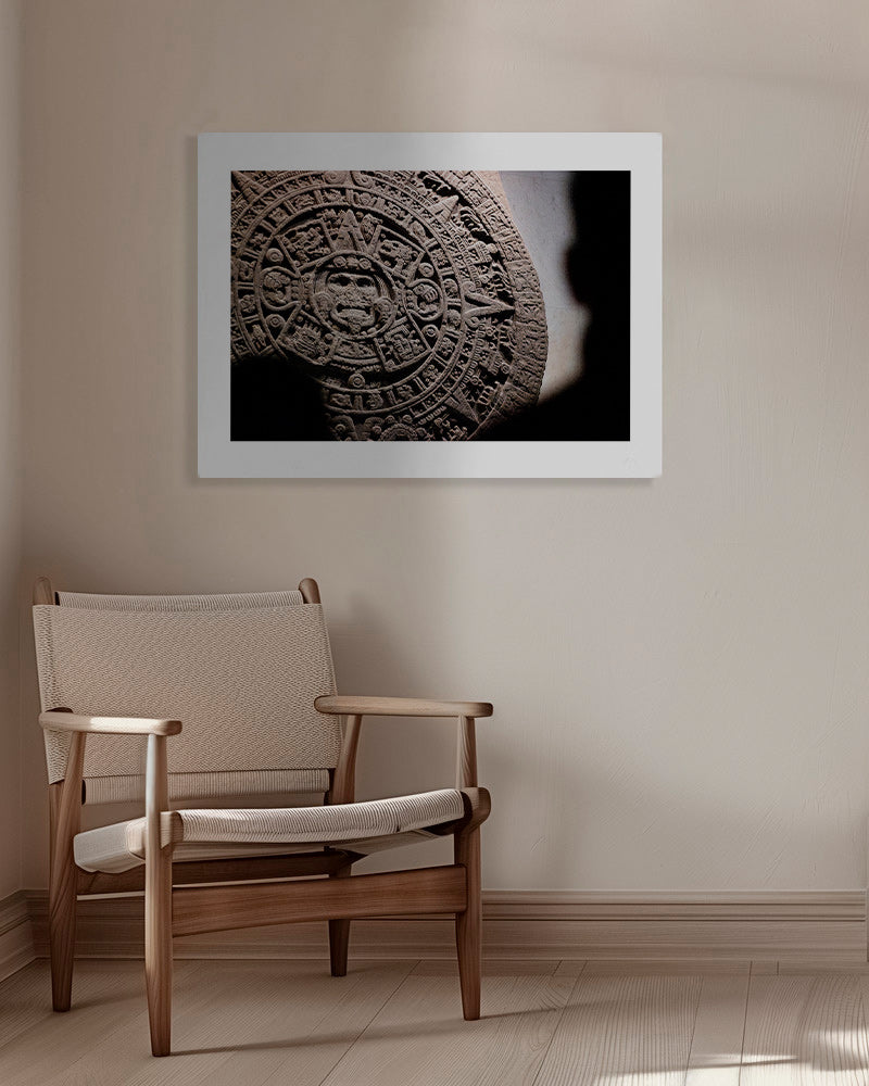 Fotografie des aztekischen Kalenders in Relief