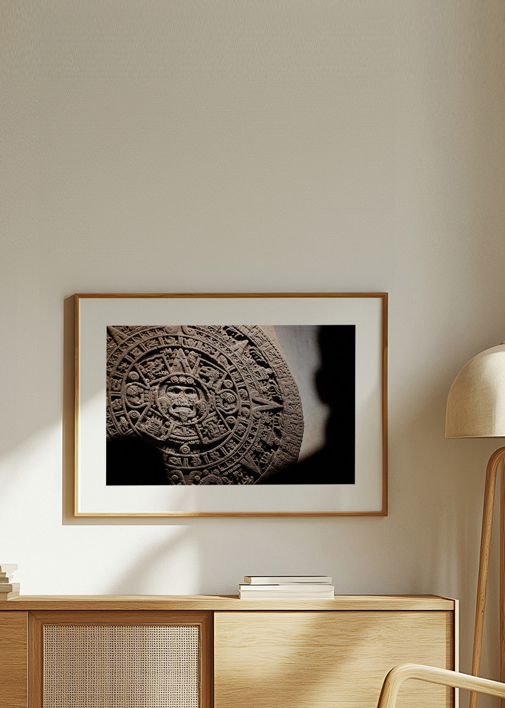Fotografie des aztekischen Kalenders in Relief