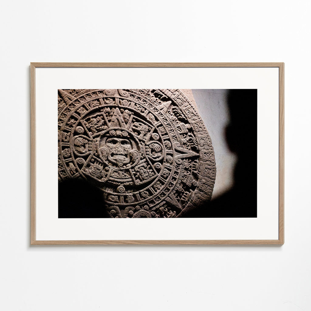 Fotografie des aztekischen Kalenders in Relief