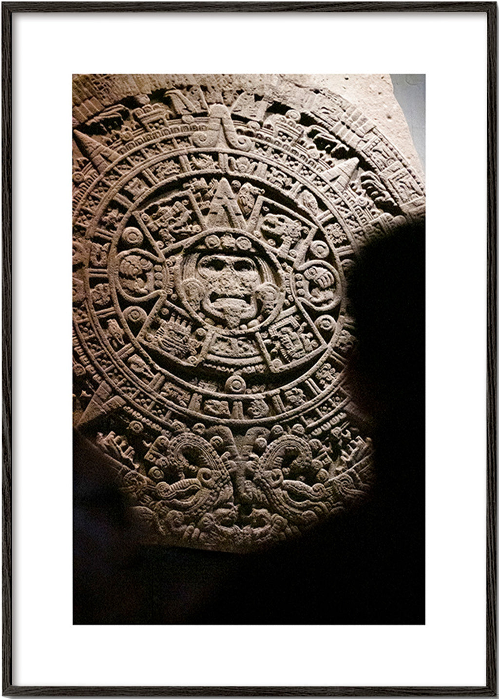 Fotografie des aztekischen Kalenders aus Stein