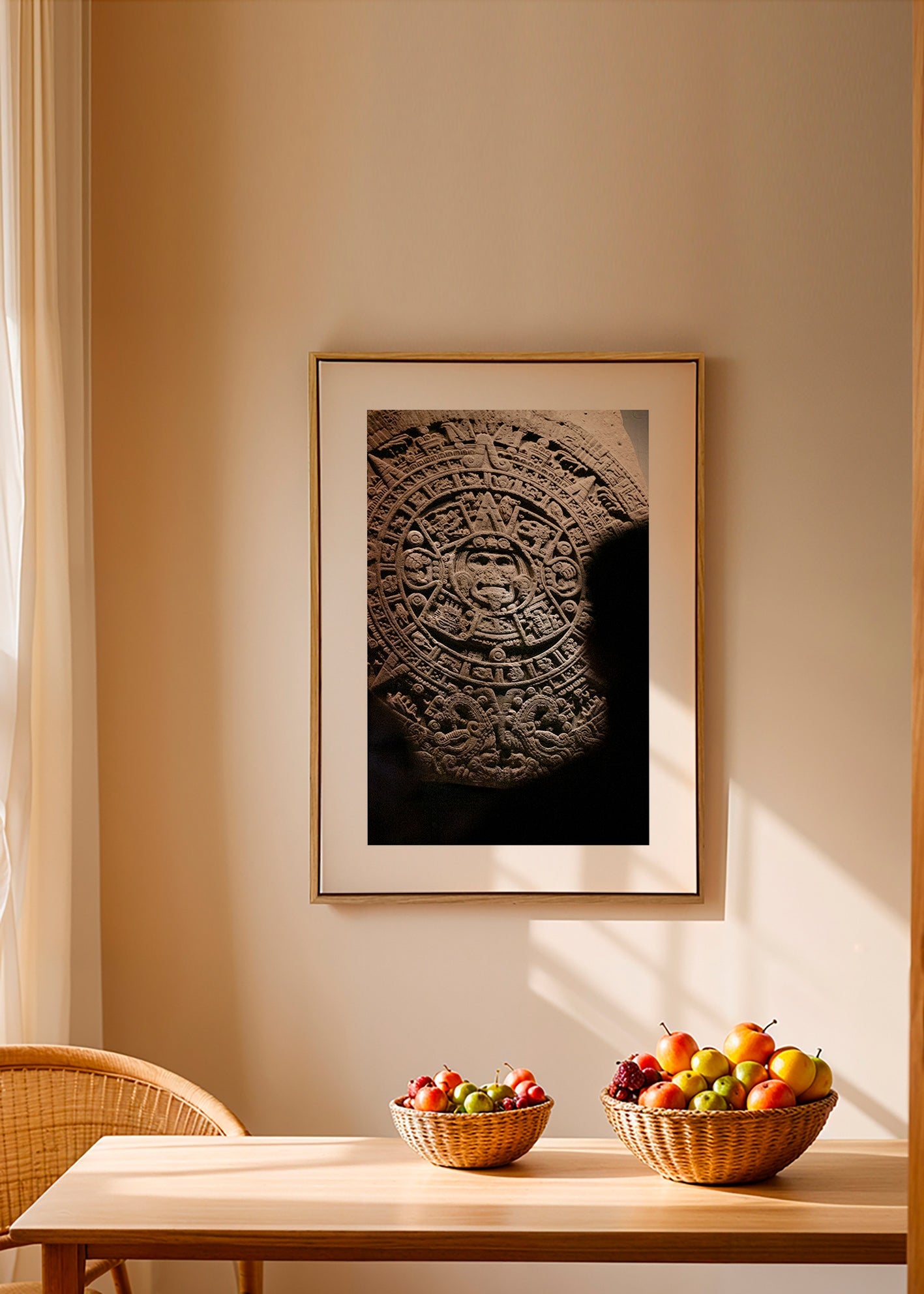 Fotografie des aztekischen Kalenders aus Stein