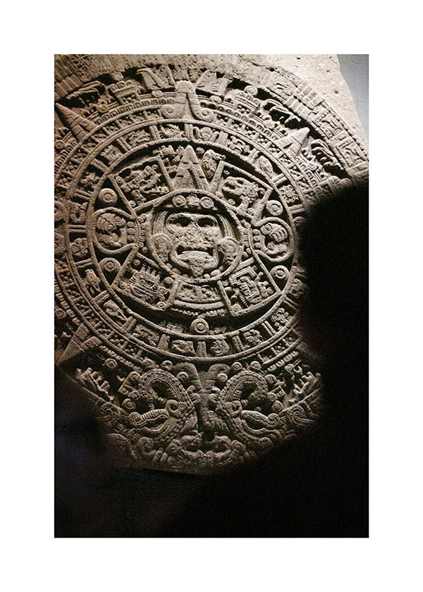 Fotografie des aztekischen Kalenders aus Stein
