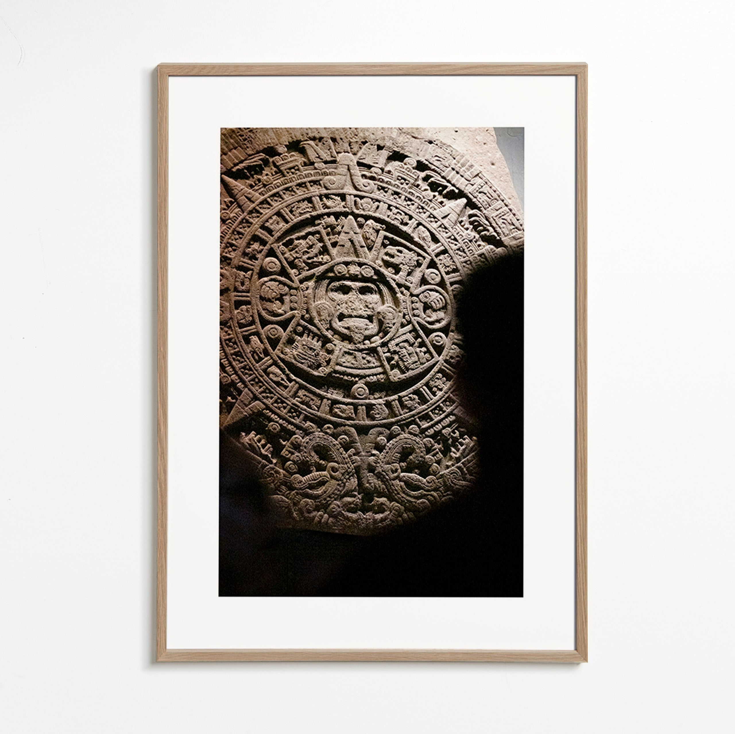 Fotografie des aztekischen Kalenders aus Stein