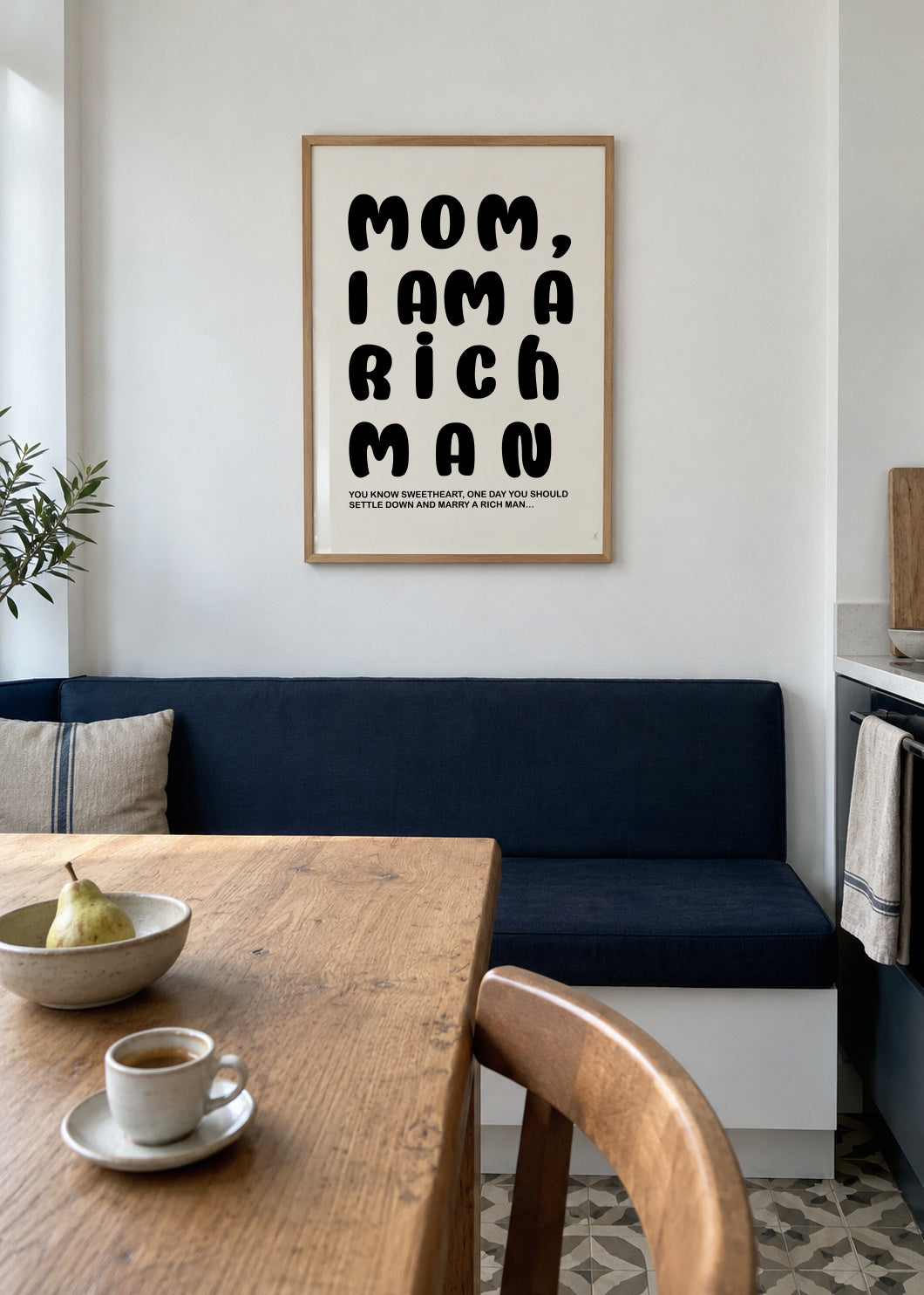 RICH MAN - Framed poster in an interior