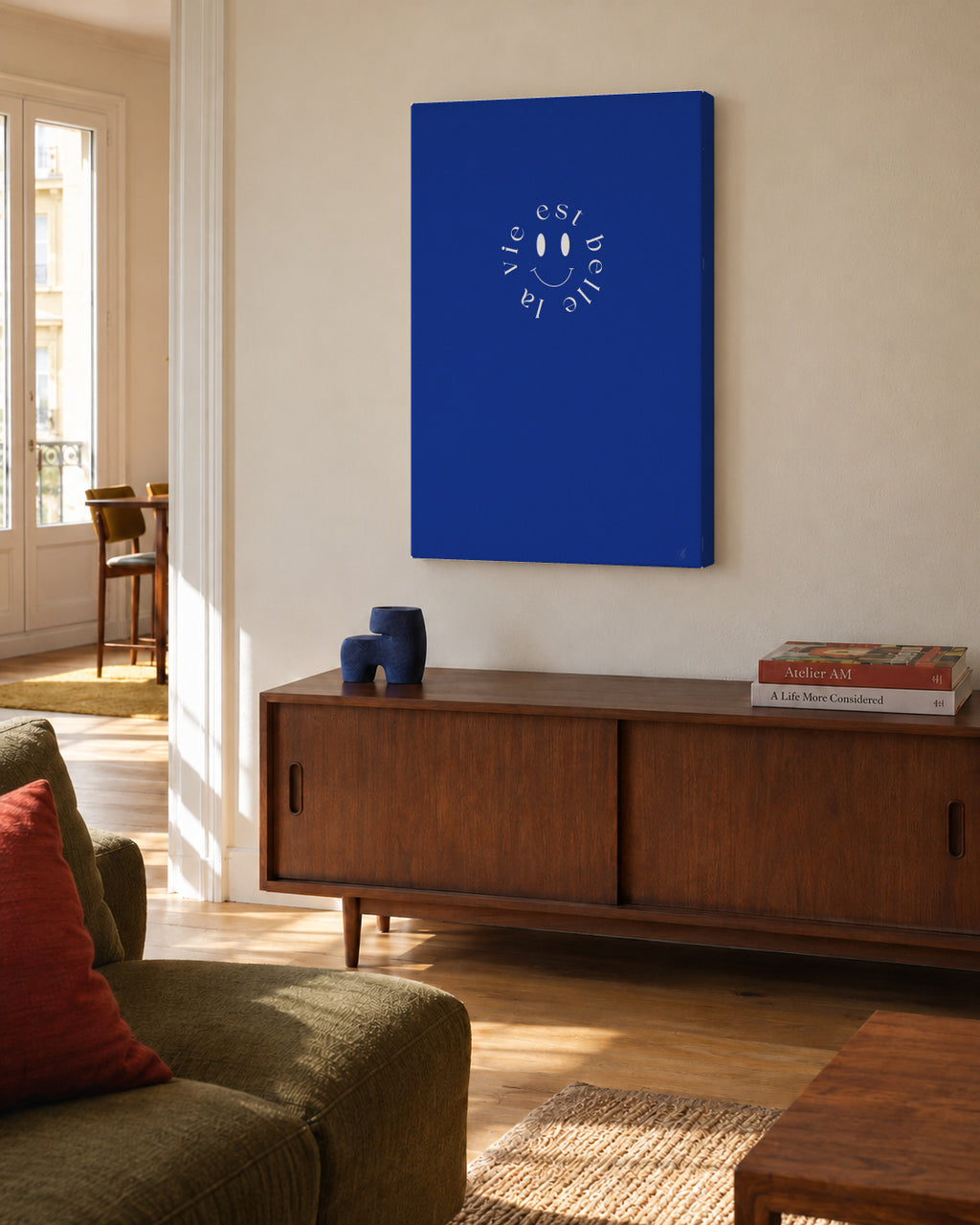 SMILE - Unframed canvas in an interior