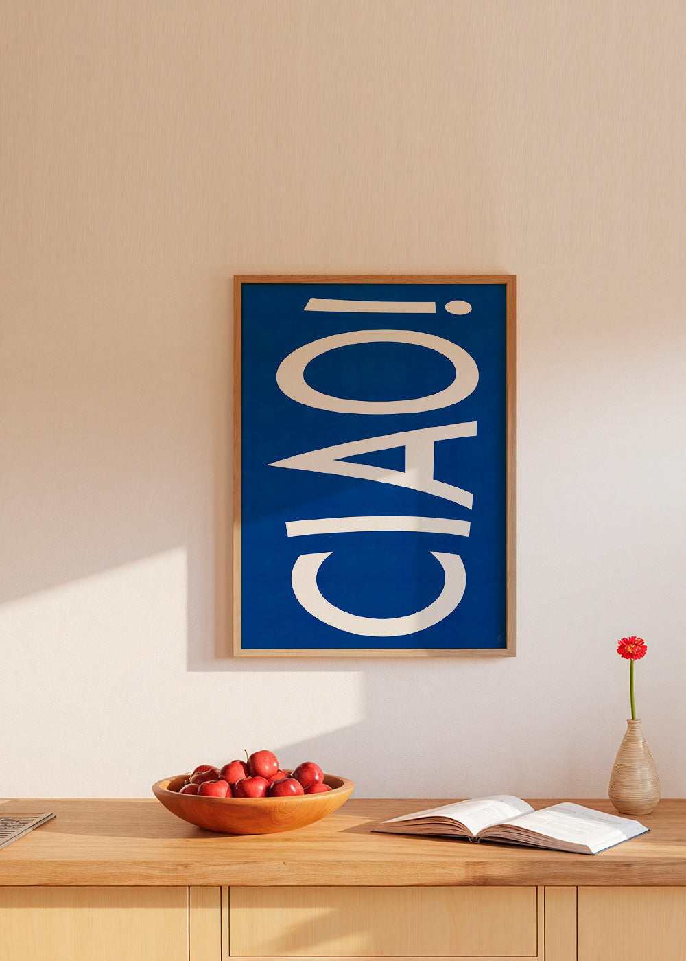 Cuadro tipográfico 'CIAO' en azul – Product1