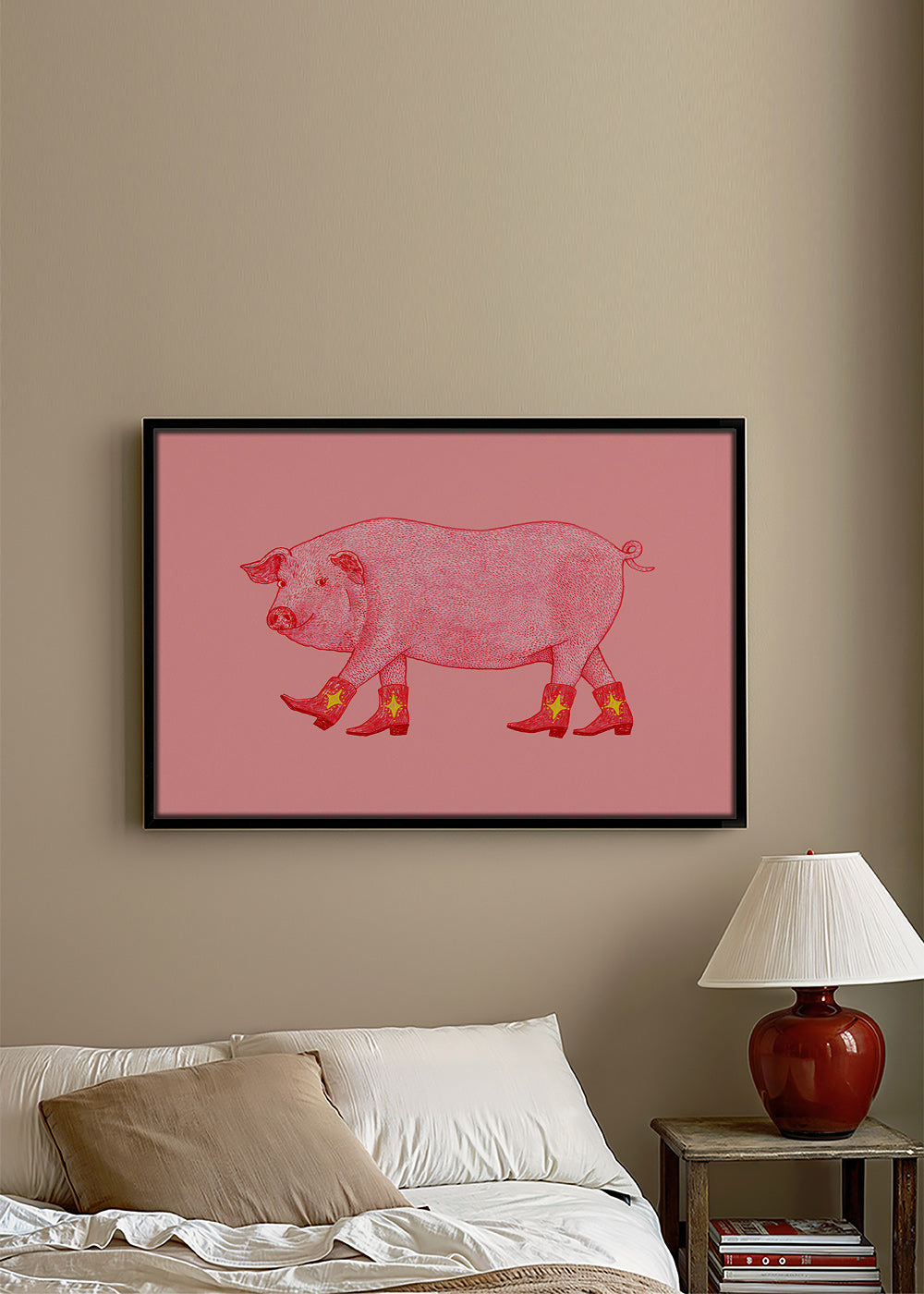 Cuadro cerdito vaquero rosa – Canvas2