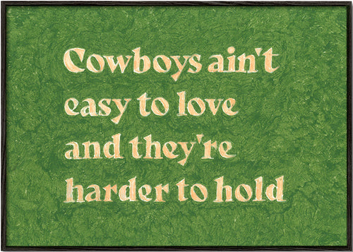 Cuadro vintage con tipografía y cita country – Black Frame