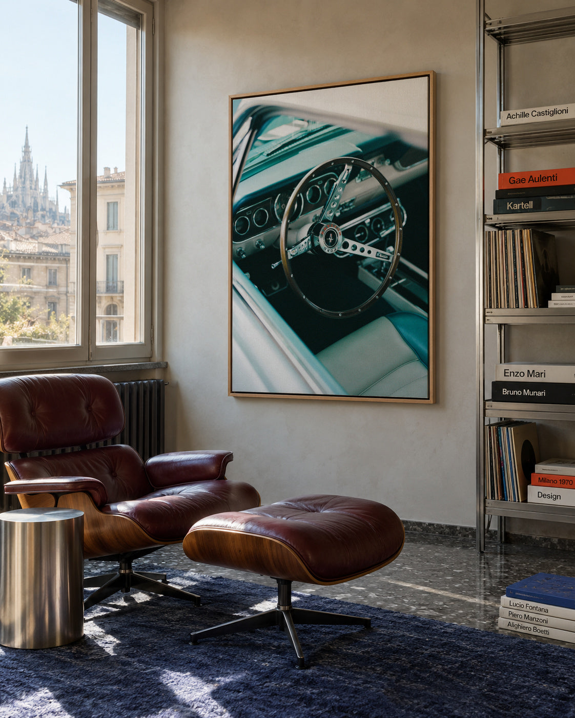 Classic Car VII - Framed canvas in an interior