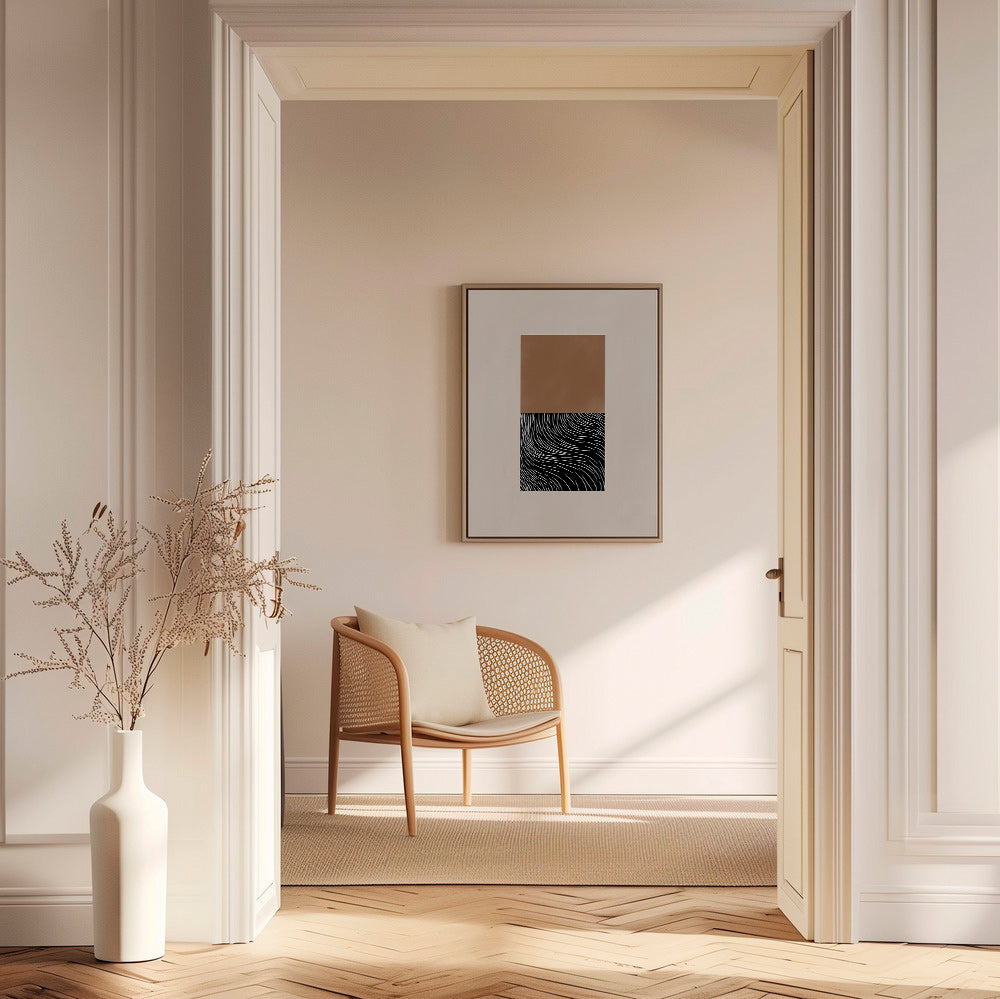 Cuadro geométrico con dos bloques texturizados – Canvas1