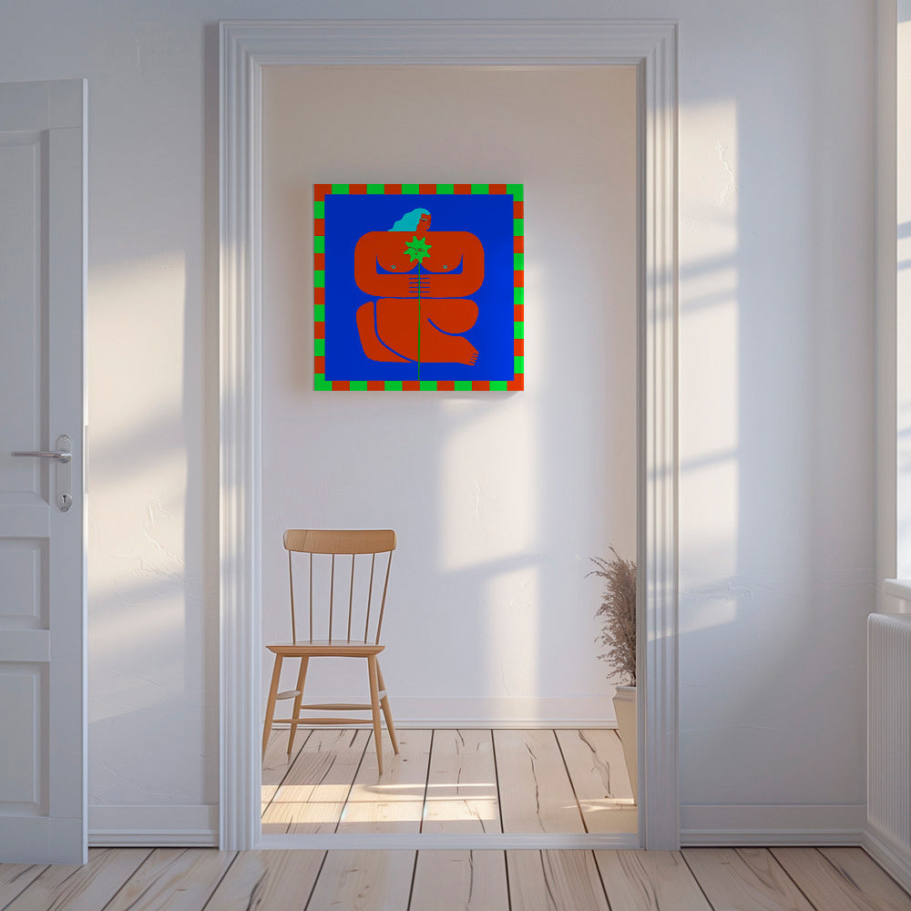 Cuadro abstracto de figura estilizada roja – Canvas