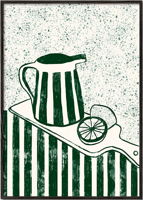 Cuadro de cocina con jarra y limón – Black Frame
