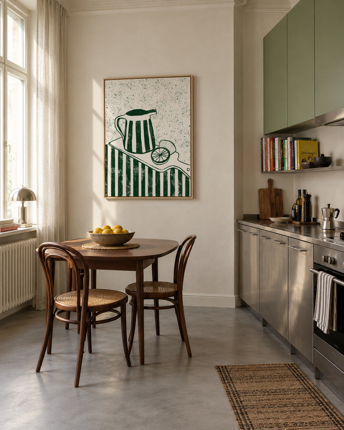GREEN SERVED - Framed canvas in an interior