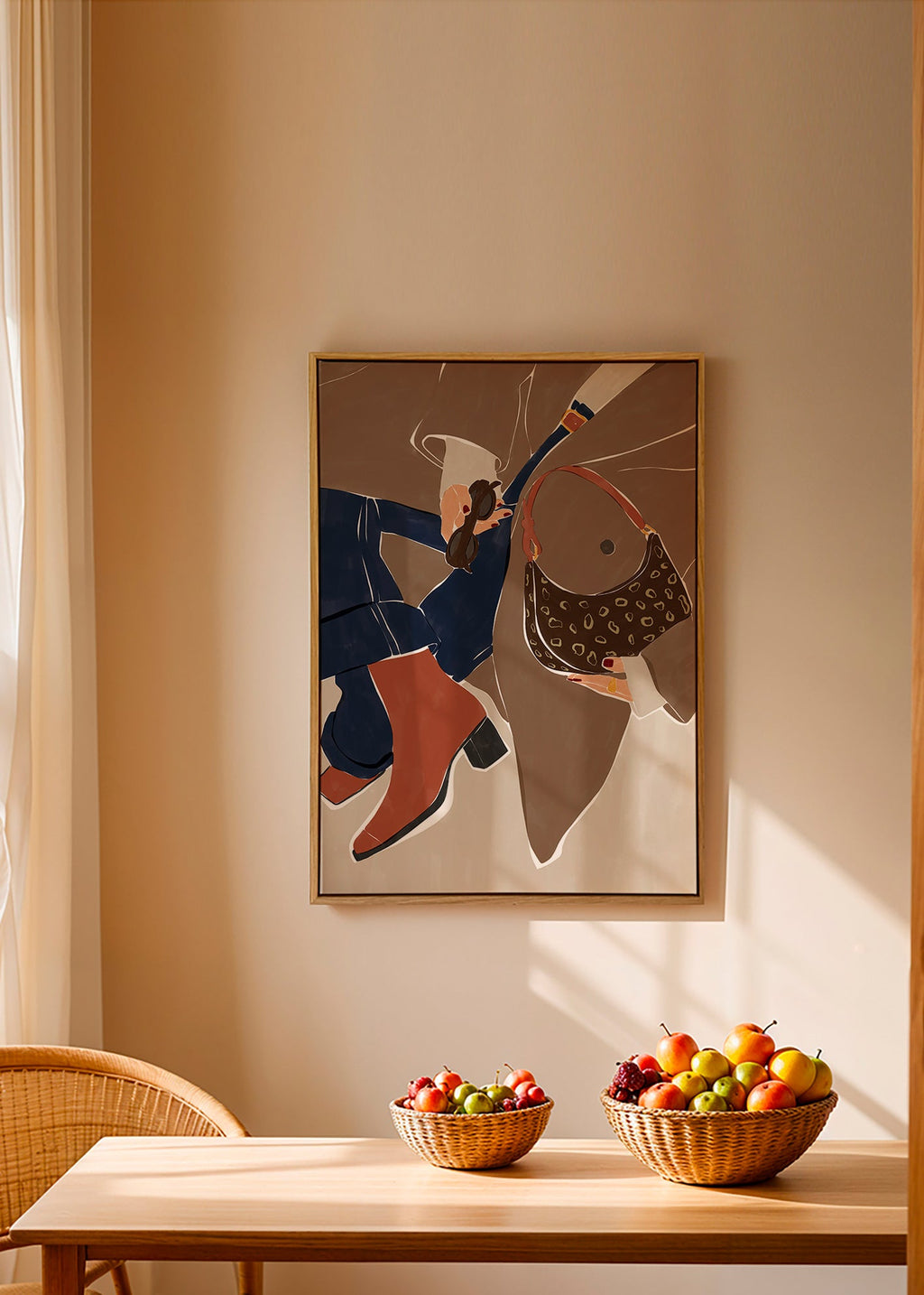 Ilustración de moda con bolso y botas – Canvas1