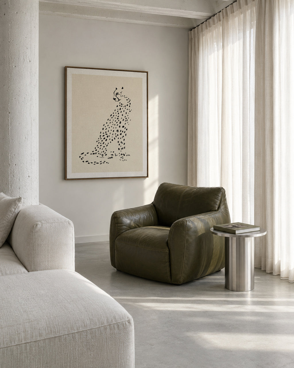 Pandc Leopard - Framed canvas in an interior