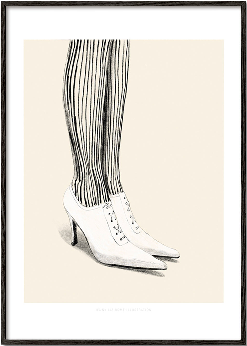 Ilustración botas rayadas vintage – Black Frame