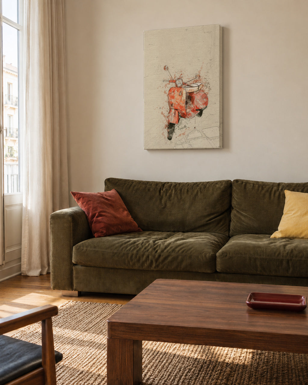 vespa - Unframed canvas in an interior