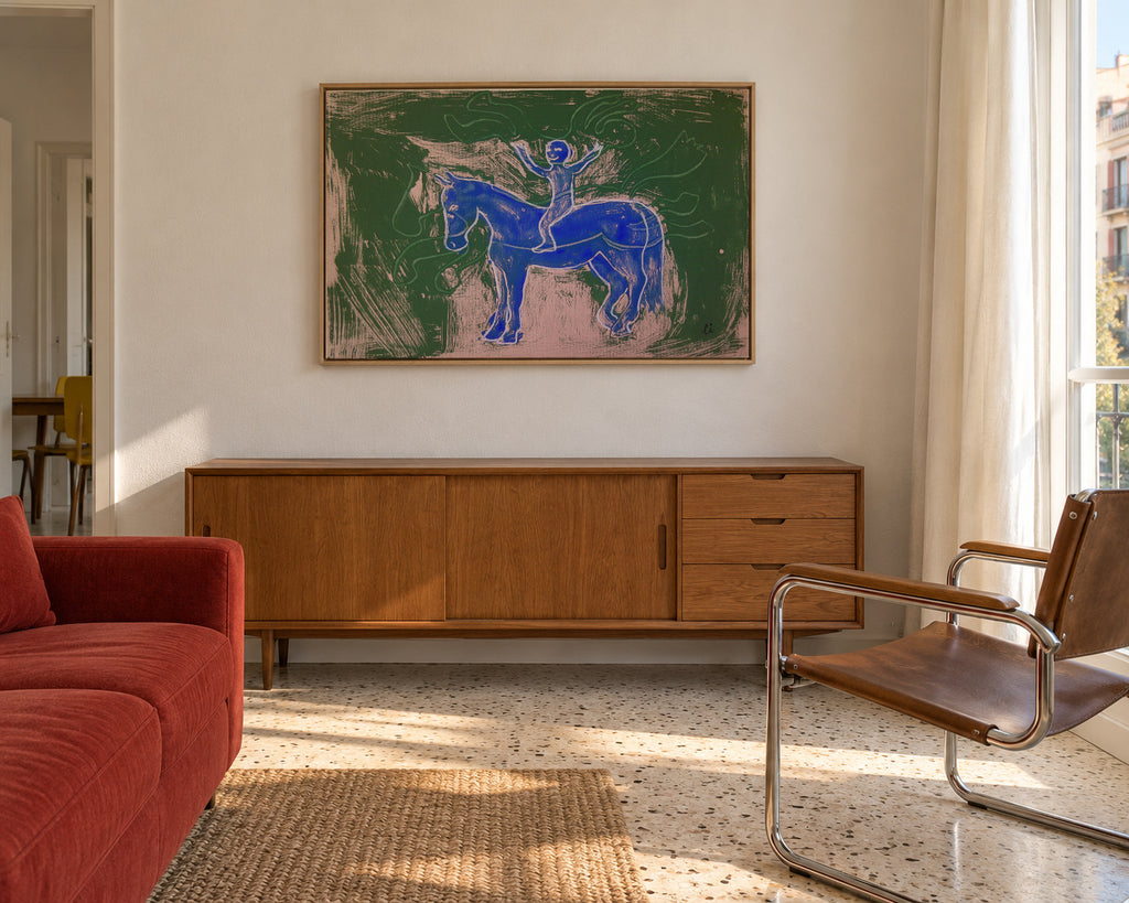 Childhood Memories II - Framed canvas in an interior