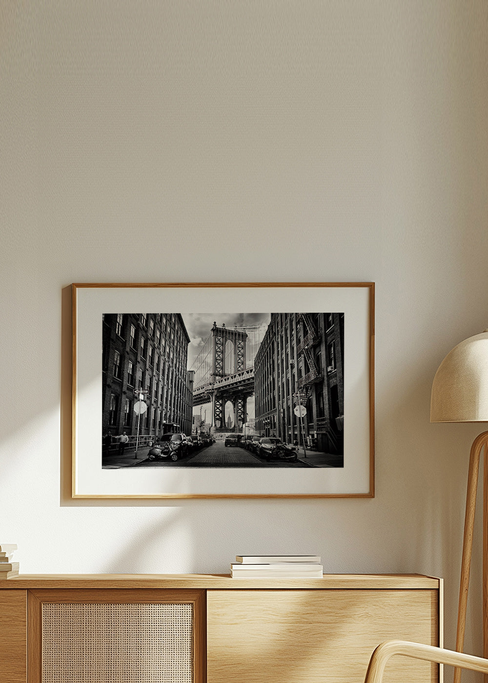 Cuadro de ciudades: Manhattan Bridge en blanco y negro – Product1