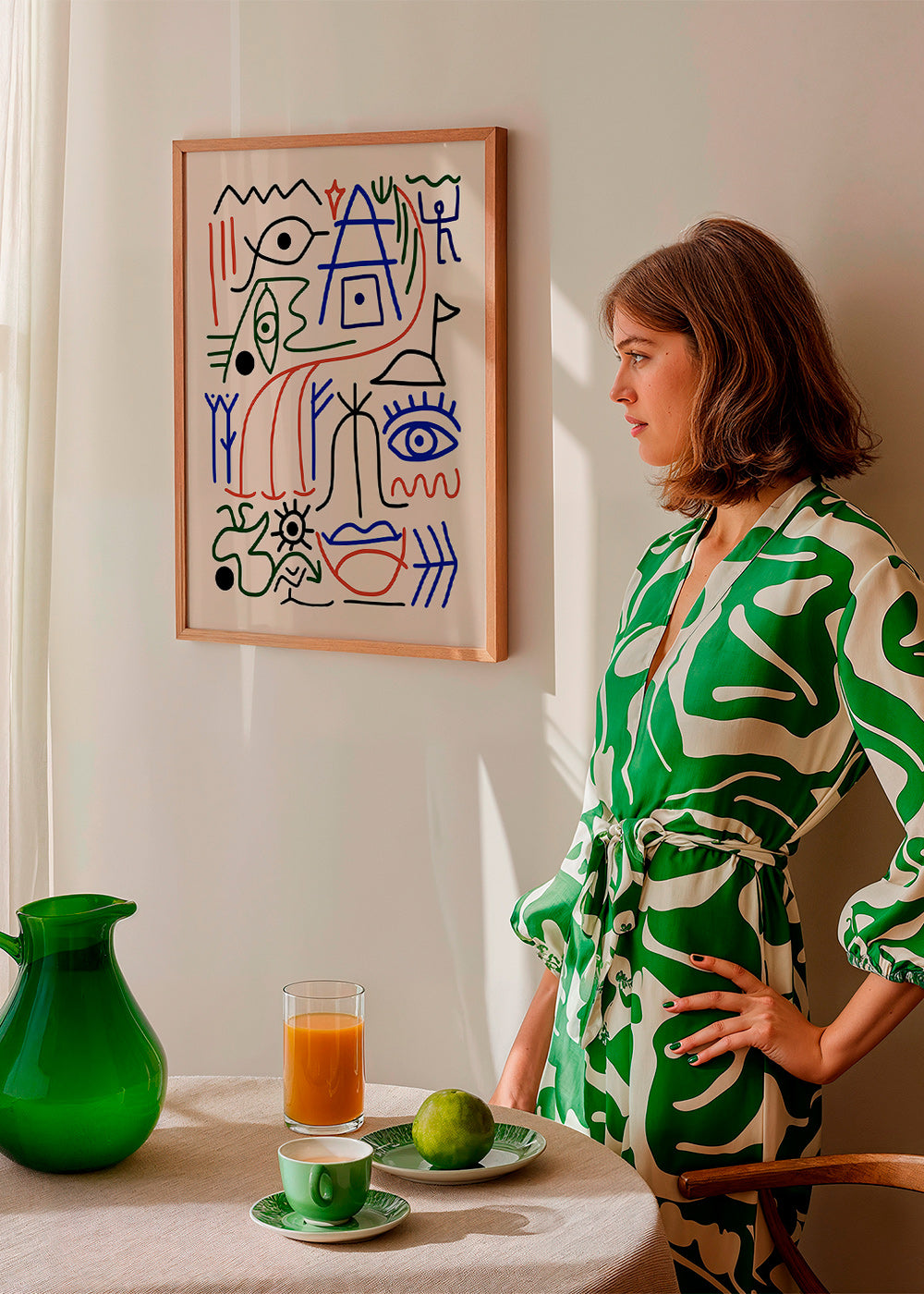 Ilustración de símbolos lineales multicolor – Product2