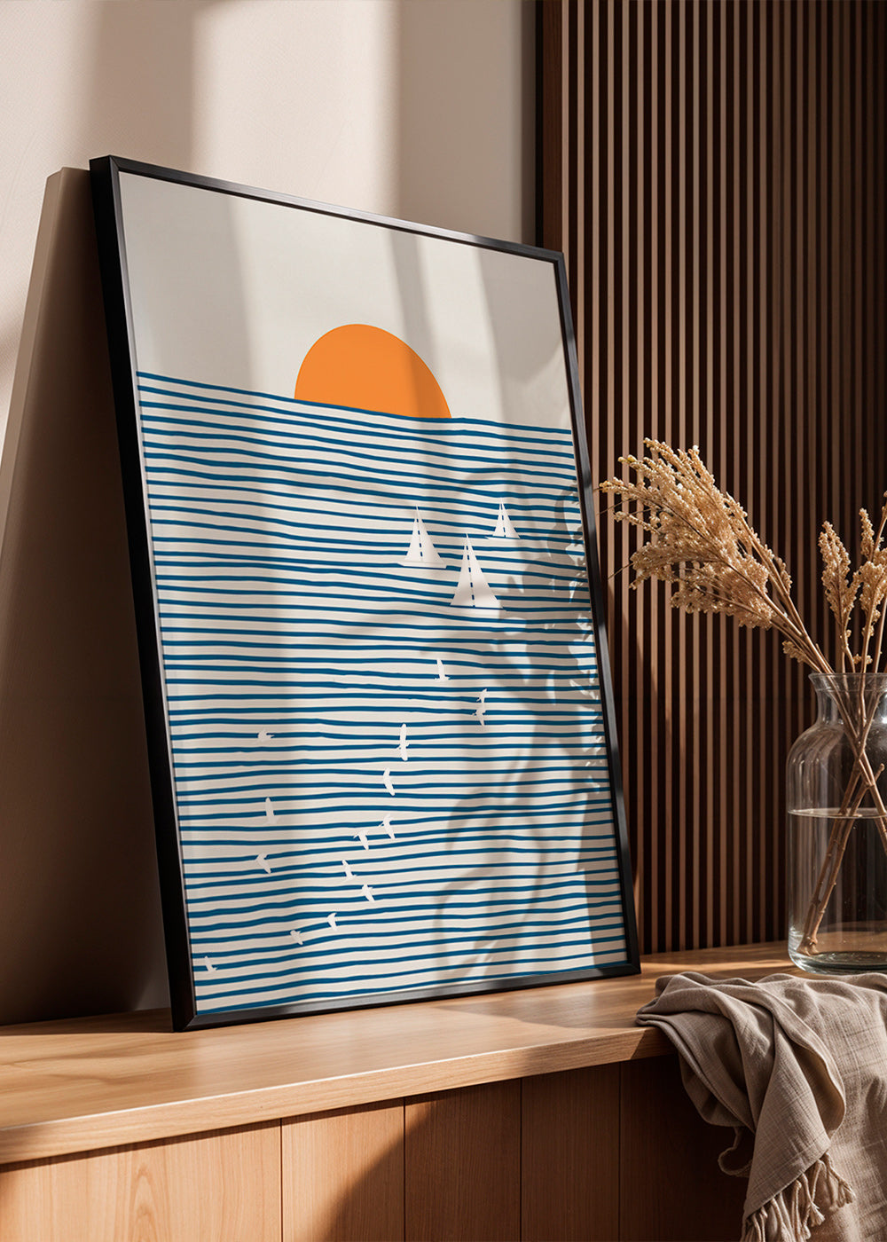 Cuadro de paisaje con velas minimalistas – Product1