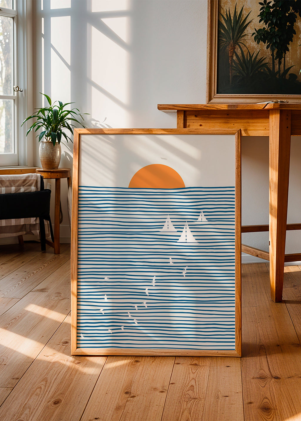 Cuadro de paisaje con velas minimalistas – Product2