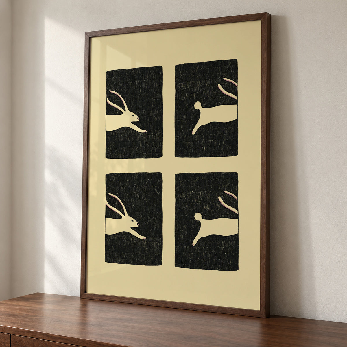 Infinitely Hopping Bunny - Framed poster detail