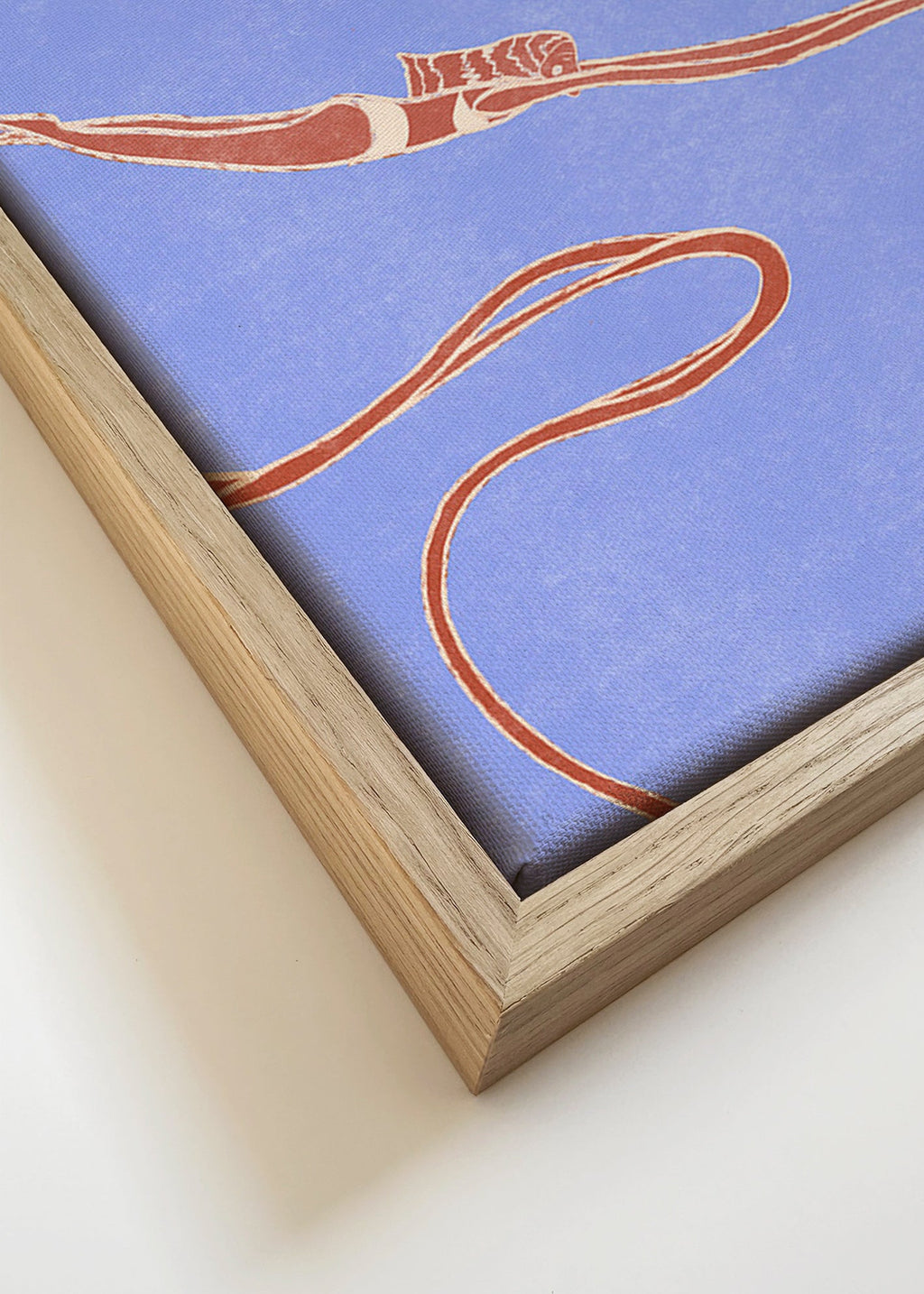 Ilustración: nadadora con lazos ondulados – Canvas detail