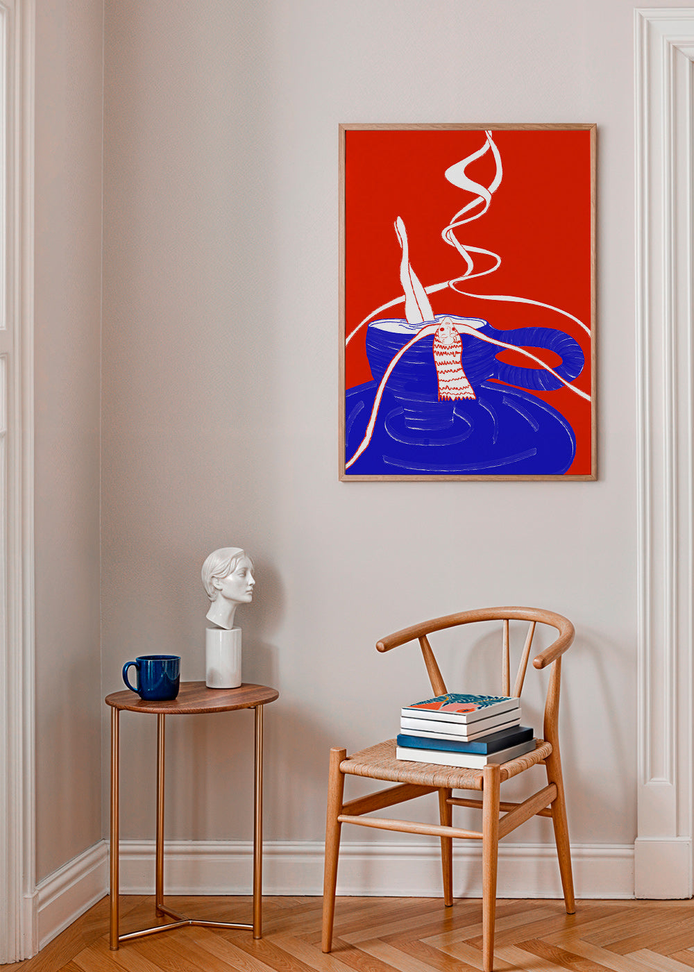 Cuadro de cocina con taza azul y figura sumergida – Product2