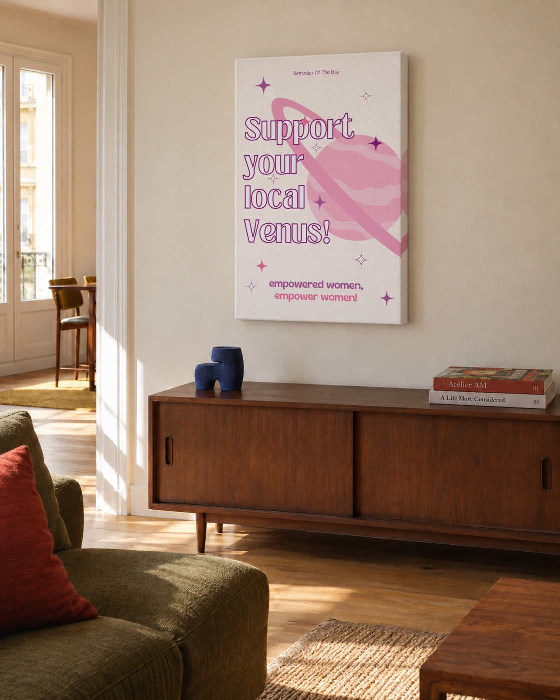 Promoting Female Empowerment - Unframed canvas in an interior