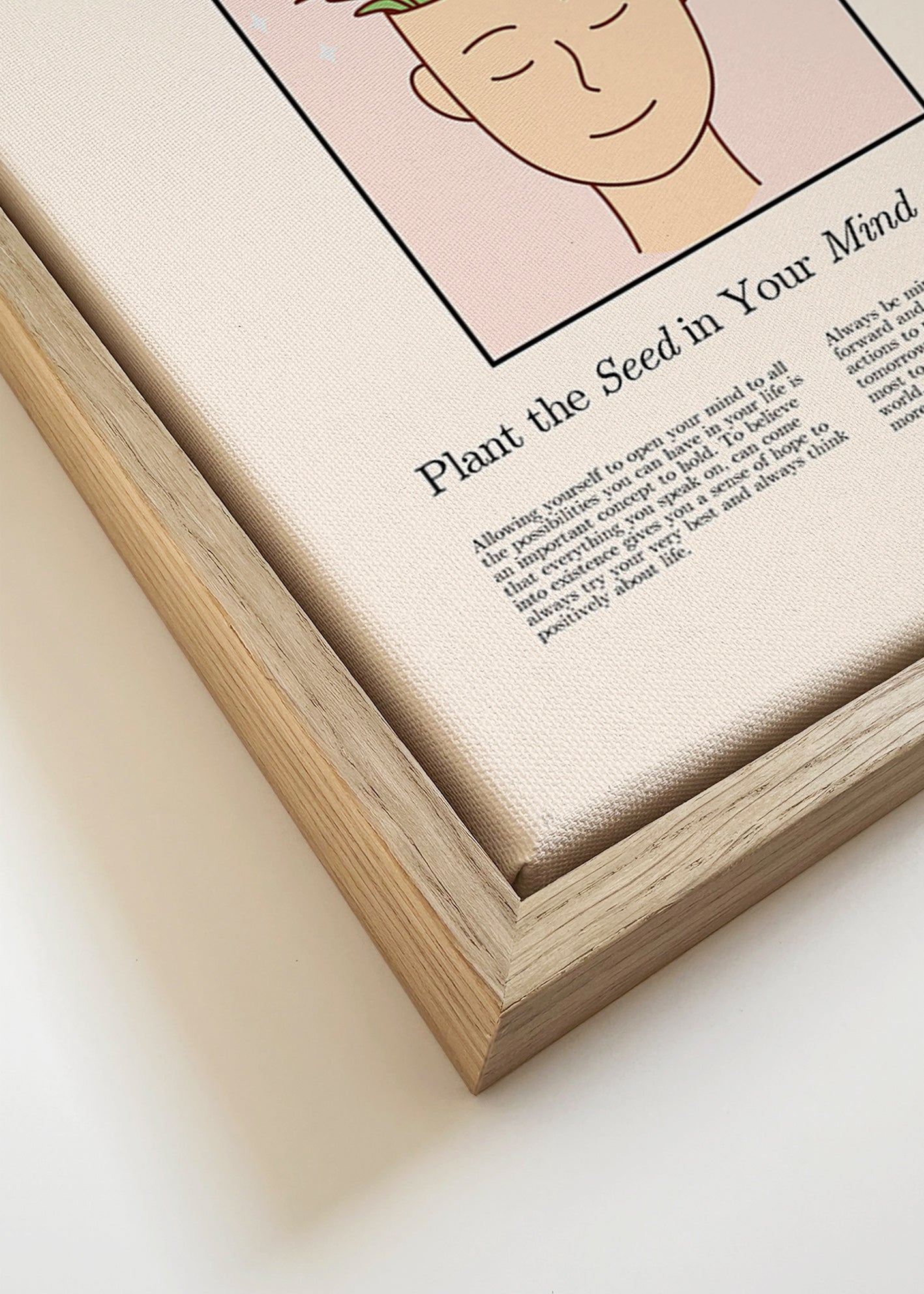 Ilustración cabeza con plantas – Canvas detail