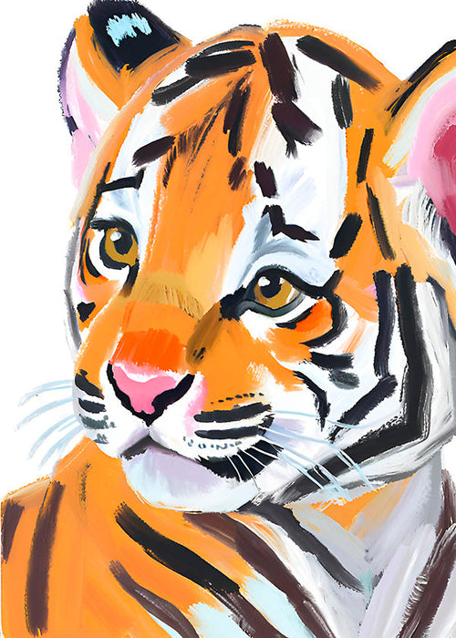 Cuadro tigre ilustrado en primer plano