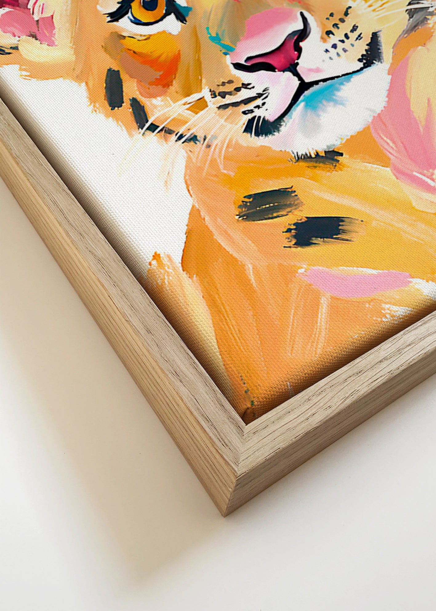 Cuadro tigre bebé ilustrado – Canvas detail