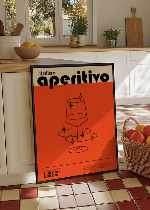 Italian Aperitivo - Framed poster in an interior