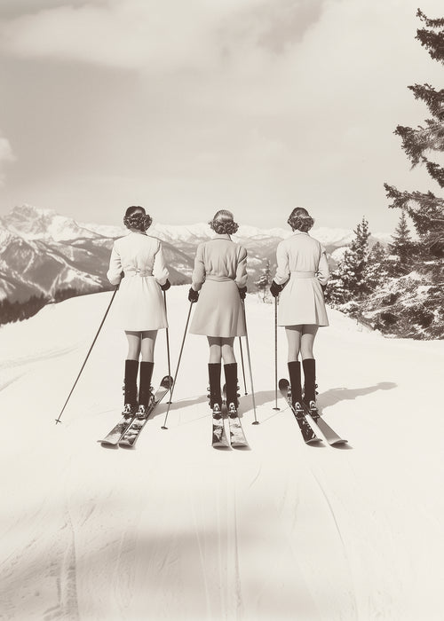 Vintage Glamour Skiers - Unframed art print