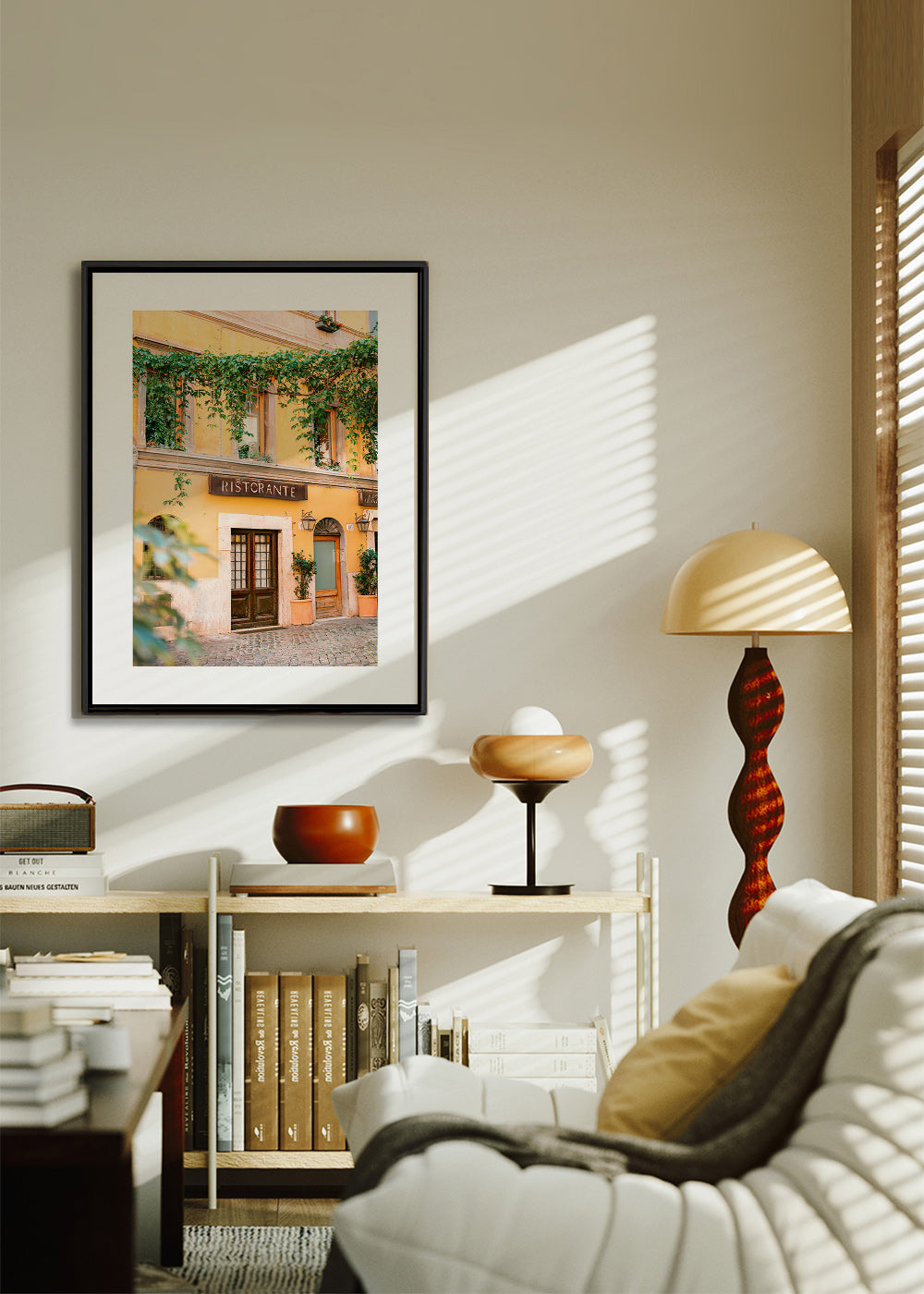 Cuadro de cocina con fachada de ristorante en amarillo – Canvas1