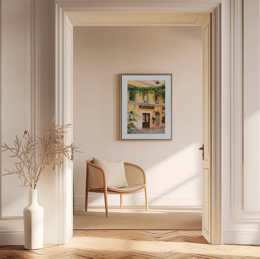 Cuadro de cocina con fachada de ristorante en amarillo – Canvas2